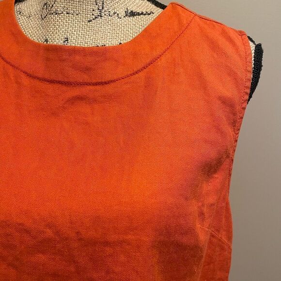 NWT Anthropologie Maeve Orange Button Back Crop Top Medium #062 - Picture 2 of 5